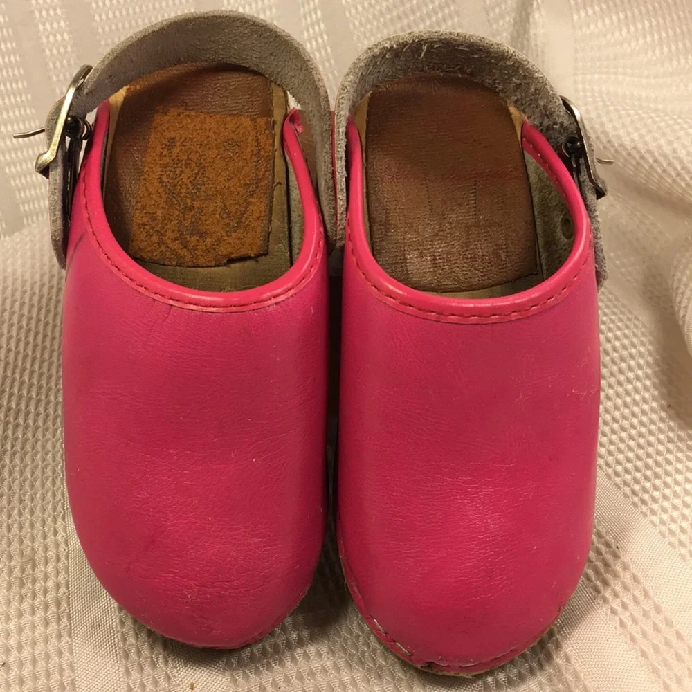 Hanna Andersson leather/wooden clogs worn once